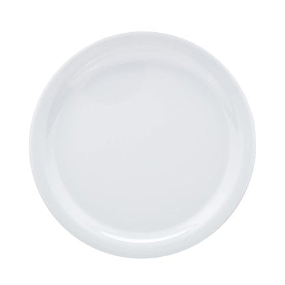 Amazon Basics Melamine (Plastic) Plate, 6 Piece Set, 9 in, White