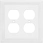 Henne Bery Sunken Pearls Heavy Duty Decorative Wall Plate Switch Plate Outlet Cover (Double Duplex, White)