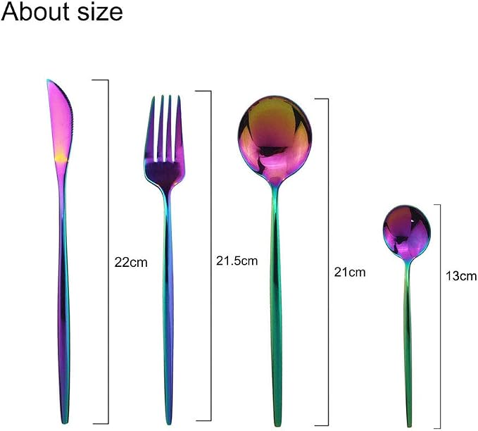JASHII Flatware Set 24 Piece, Stainless Steel - Image 5
