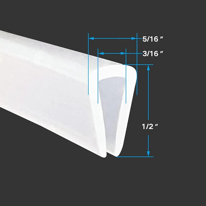 Clear Rubber Edge Trim，U Channel Silicone Rubber Edge Trim, 3/16" Slot - Image 2
