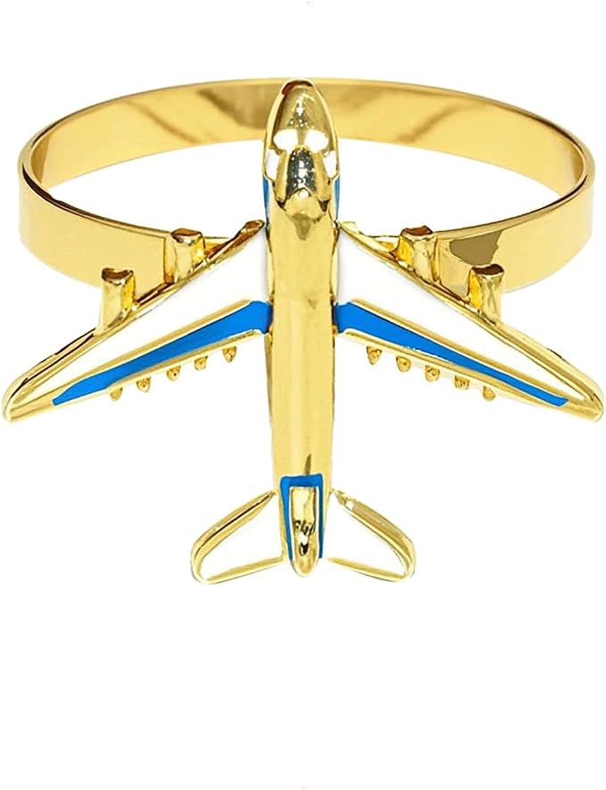 Airplane Napkin Rings set of 12 Blue White Plane Napkin Holder - Image 8