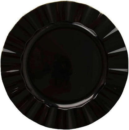 Efavormart 11" Dinner Plates – Set of 10 Plastic Black Round Disposable Plates - Image 7