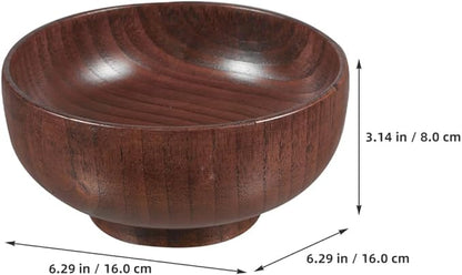 Large 16cm Wooden Salad Bowl Heat-resistant Wood Serving Bowl for Kitchen and Dining Multipurpose Food for Salad Fruit and Bread Sturdy Smooth Finish