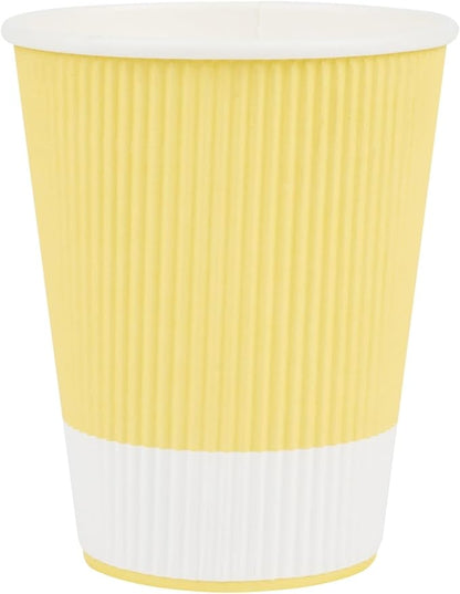 Restaurantware 12 Ounce Ripple Wall Disposable Coffee Cups, 500 Insulated Light - Image 2