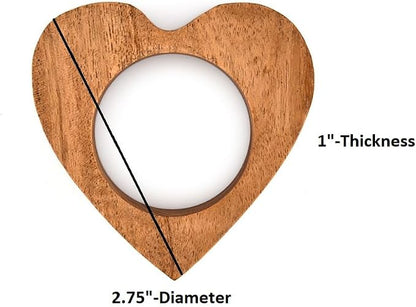 Napkin Rings Acacia Wood Heart Shape Napkin Rings - Image 5