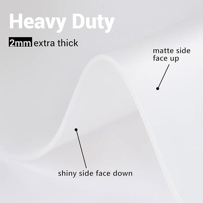 Ewen 25.6x17.7in 2mm Silicone Mats for Kitchen Counter, Extra Large Thick Heat Resistant Baking Mat, Silicone Countertop Protector Mat for Bar Air Fryer Crafts Work Glass Top Stove Cover Translucent