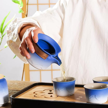 LURRIER Gongfu tea sets, Portable Ceramic TeaSet, Asian Tea sets - Image 4
