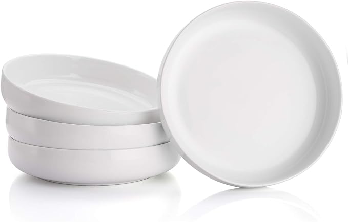 Foraineam 8 Inch Porcelain Round Salad Pasta Bowl Set 22 Ounce Deep Soup Plates by Foraineam