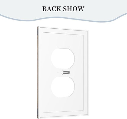 Outlet Covers Rustic Farmhouse Barn Door Vintage Wood 1 Gang Duplex Light Switch Cover Plate Decorative Wall Plates Electrical Switchplate Receptacle for Bathroom Cabin Decor（2 Pack）