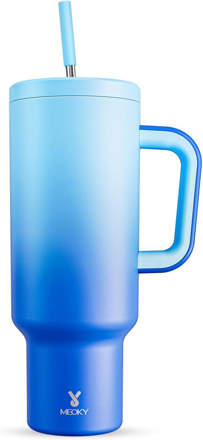 Meoky 50 oz Tumbler with Handle, Tumbler with Lid and Straw, Insulated by MEOKY