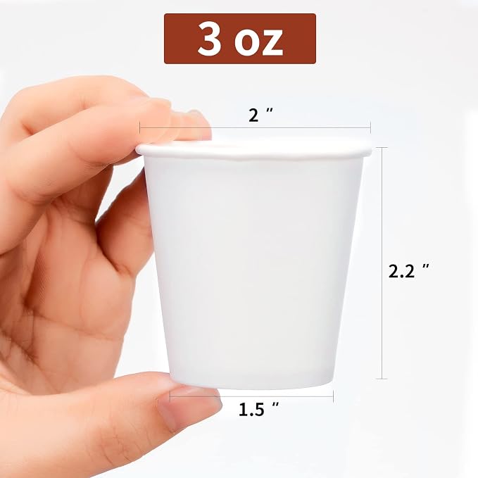 RACETOP 3 oz 500 pack Disposable Paper Bathroom Cups, Small Coffee Cups - Image 5