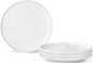 Ceramic Salad & Dessert Plates Set, 8 Inch, Modern White | Stoneware, by Shrynxal