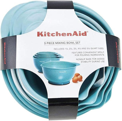 KitchenAid KE178OSAQA Classic Mixing Bowls, Aqua Sky 2 - Image 5