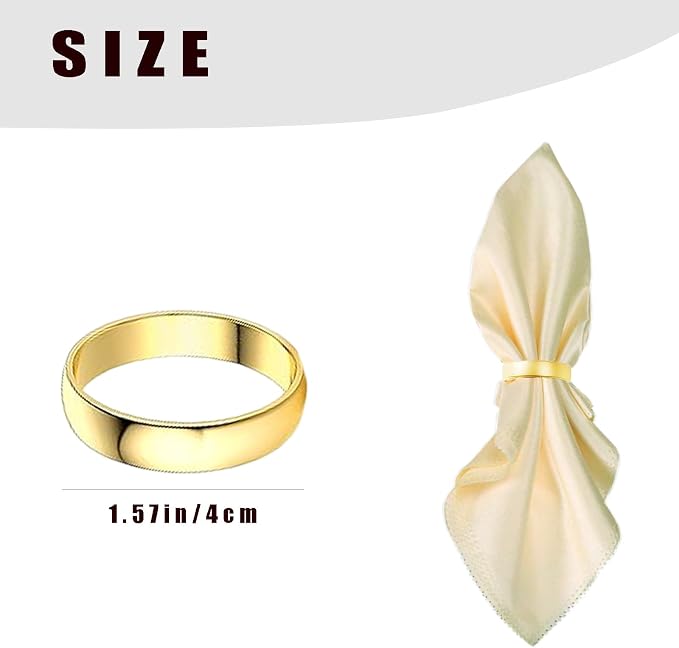 Gold Napkin Rings-40 Pcs Stainless Steel Napkin Rings | Metal Napkin Ring - Image 3