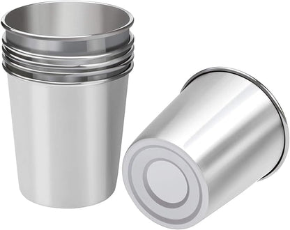 Ruisita Resinta 6 Pack 5 oz Stainless Steel Cups Metal Shatterproof Stackable Pint Drinking Cups for Kids