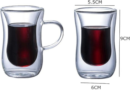 double walled coffee cups Latte Cups Double Walled Coffee Glasses Glass Cup - Image 2