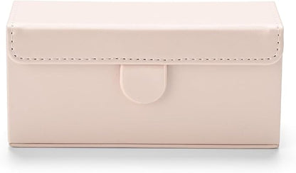 Oirlv Travel Rings Organizer Case in Blush Pink, Premium Leather & Soft Velvet Portable Jewelry Box, Secure Compact Holder for Women‘s Travel, Gym & Daily Organization (Holds 6-8 Rings)