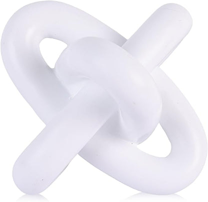 XMGZQ White Knot Decor for Coffee Table Book,Chain Link Decor for Bookshelf Entry Table TV Stand,Minimalist Knot Sculpture for Home Living Room,Object Decoracions para sala,adornos para sala Modernos