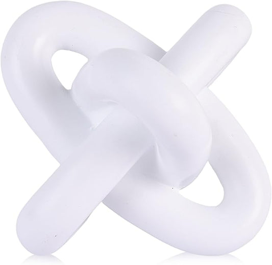 XMGZQ White Knot Decor for Coffee Table Book,Chain Link Decor for Bookshelf Entry Table TV Stand,Minimalist Knot Sculpture for Home Living Room,Object Decoracions para sala,adornos para sala Modernos