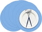 50 Pieces Baby Blue Paper Place Mats Round Disposable Table Mats Blue Paper Doilies Decorative Placemats for Wedding Banquet Party Home Dining Tableware Decor