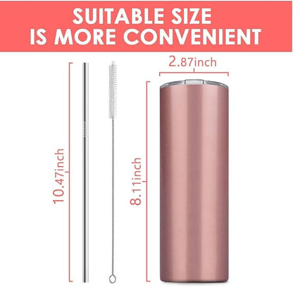 Tumbler with Straw and Lid, Insulated Coffee Travel Mug Tumbler 20 oz Stainless - Image 3
