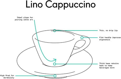 notNeutral Lino Porcelain Cup & Saucer Double Cappuccino 6 oz - Image 3