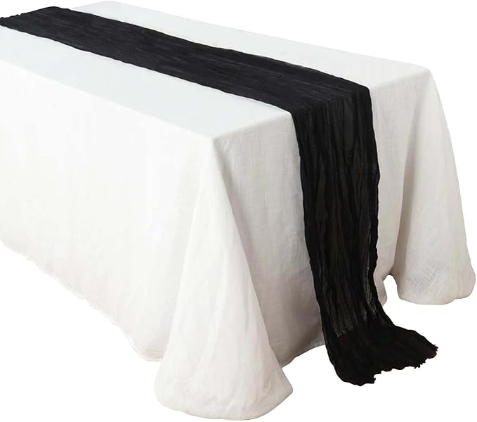 Efavormart 10ft Black Gauze Table Runner - Image 7