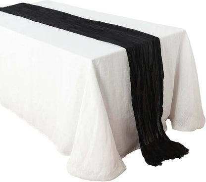 Efavormart 10ft Black Gauze Table Runner - Image 7