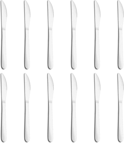 12-Piece Dinner Knives Set, Knife Set (9 Inches), Table Knife, Food Grade Stainless Steel Butter Knives, Knife Silverware for Home/Restaurant/Kitchen, Dishwasher Safe & Mirror Polished