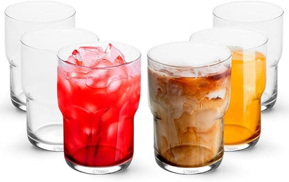 LEMONSODA Stackable Iced Coffee Glasses, 15oz Drinking Glasses, Coffee & Water by LEMONSODA