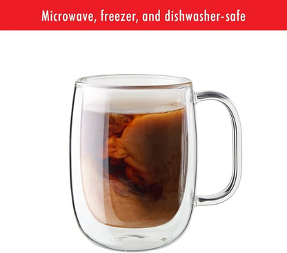 Zwilling Sorrento Plus 2-Pc Double Wall Insulated Glass Coffee Mug Set | - Image 4