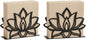 2Pack Lotus Napkin Holder for Table, Modern Metal Black Napkin Holders for by Ricomboo