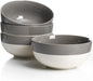 AISBUGUR Cereal Bowls Set of 4, 26oz Large Soup Bowls for Kitchen, Ceramic Bowls for Oatmeal, Salad, Pasta, Soup, Dessert, Serving Bowls Dishwasher & Microwave Safe, Grey