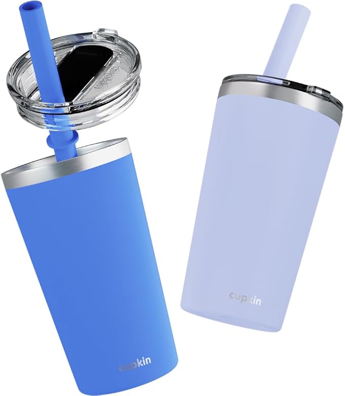 CUPKIN Toddler Tumblers, The Original 12 oz Stackable Stainless Steel Cups by CUPKIN