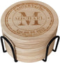 Personalized Monogram Coasters, Custom Engraved - Wooden Drink Coasters, Set of 6 - Great Gifts