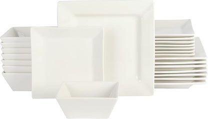 Gibson Home Zen Buffet Hard Square Porcelain Chip and Scratch Resistant by GibsonHomewares
