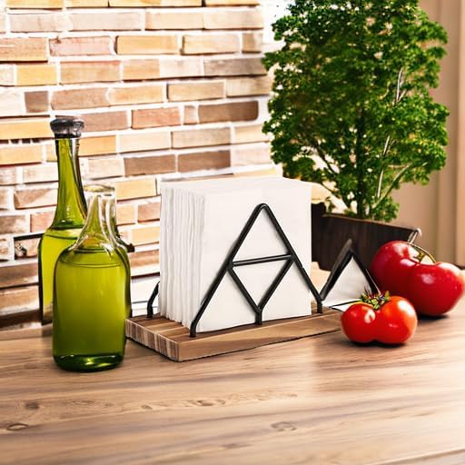 Wooden Napkin Storage, 1 Pack Black Table Napkin Holder - Image 5