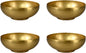 Serene Spaces Living Set of 4 Antique Brass Decorative Bowl, Metal Basket, for Floating Candles, Flowers, Potpourri, Catchall for Entryway, Centerpiece, Home Décor, 4.75" Tall & 12" Dia