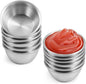 Ramekin Sauce Dipping Bowl Mini Sauce Cups Pudding Condiment Cups for Home Party Stainless Steel (Sliver 12 Pack 50ml)
