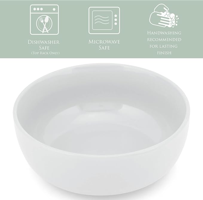 Elanze Designs Bistro Glossy Ceramic 7 inch Dinnerware Bowls Set of 4 - Image 2