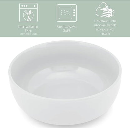 Elanze Designs Bistro Glossy Ceramic 7 inch Dinnerware Bowls Set of 4 - Image 2
