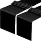 Black Table Runners, 12x108 Inches, 2 Pack | Satin, Silk and Smooth Fabric by HMQIANG