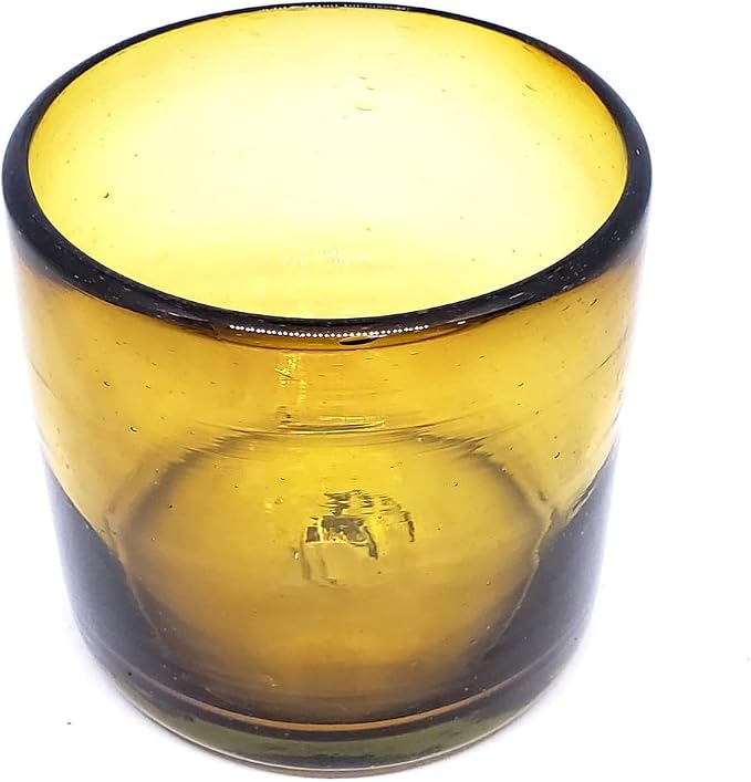 Solid Amber 12 oz Large DOF Glasses, Recycled Glass, Toxin-Free - Image 4