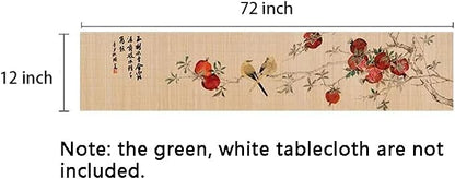 Asian Style Bamboo Table Runner, Ancient Chinese Paintings Zen Table Mat - Image 5