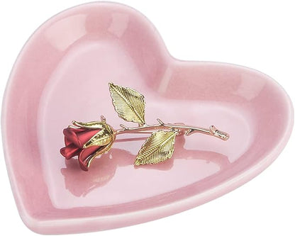 JAMEND CLXP Pink Heart Jewelry Tray, Engagement Wedding Ring Dish Earring Holder by JAMEND+CLXP