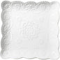 YBKTEX Ceramic Plate, Square Embossed Lace Plate by YBK+Tech