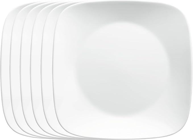 Corelle Vitrelle 6-Piece Salad Plates Set, Triple Layer Glass and Chip Resistant by Corelle