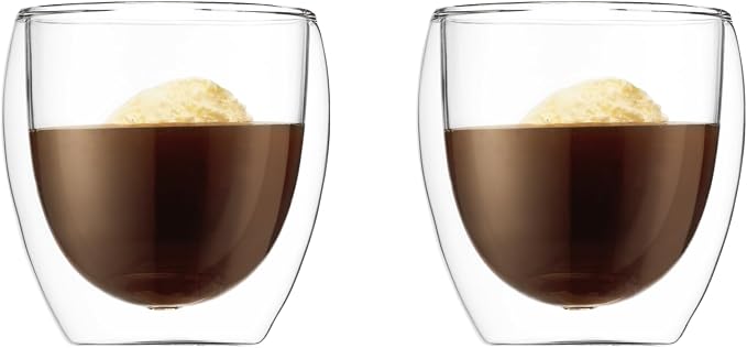 Bodum 8oz Pavina Double Wall Glasses, High Heat Borosilicate Glass by Bodum