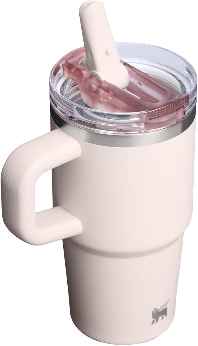 STANLEY Quencher ProTour Flipstraw Tumbler, 20 oz, Rose Quartz | Built-In Straw - Image 3