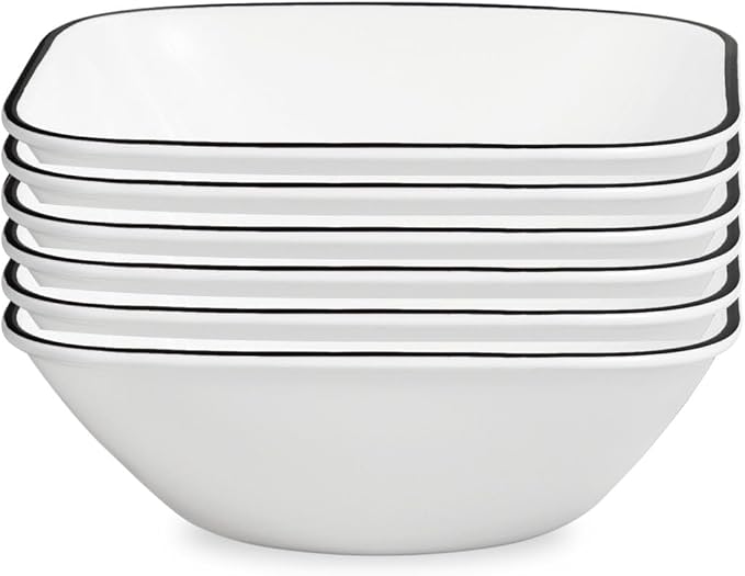Corelle Vitrelle 6-Piece Cereal Soup Bowls, Triple Layer Glass and Chip by Corelle